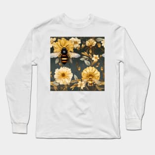 Honeycomb and Bee Pattern 18 Long Sleeve T-Shirt
